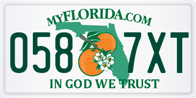FL license plate 0587XT