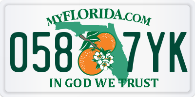 FL license plate 0587YK
