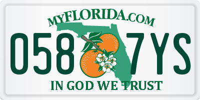 FL license plate 0587YS