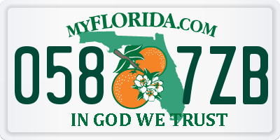 FL license plate 0587ZB