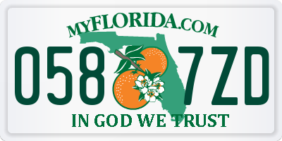 FL license plate 0587ZD