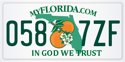 FL license plate 0587ZF