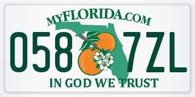 FL license plate 0587ZL