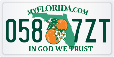 FL license plate 0587ZT