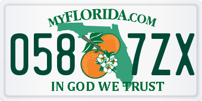 FL license plate 0587ZX