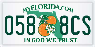 FL license plate 0588CS
