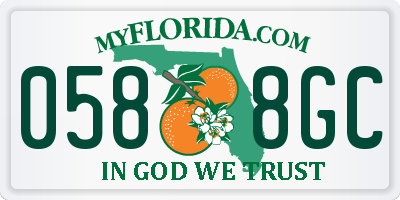 FL license plate 0588GC