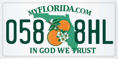 FL license plate 0588HL