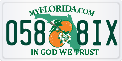 FL license plate 0588IX