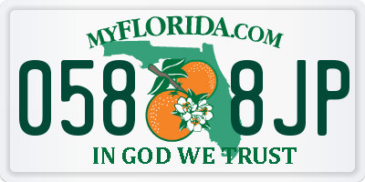 FL license plate 0588JP