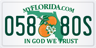 FL license plate 0588OS