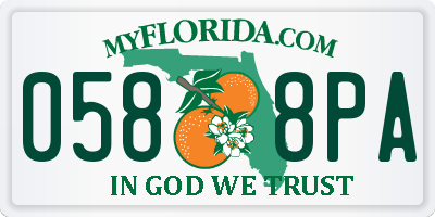 FL license plate 0588PA