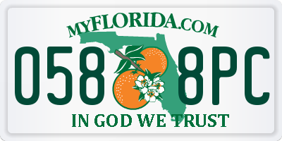 FL license plate 0588PC