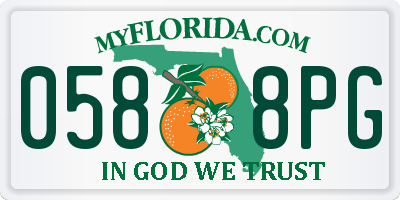 FL license plate 0588PG