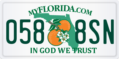 FL license plate 0588SN