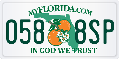 FL license plate 0588SP