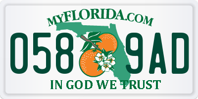 FL license plate 0589AD