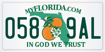 FL license plate 0589AL