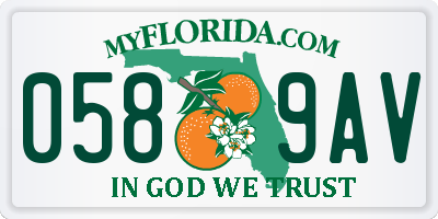 FL license plate 0589AV