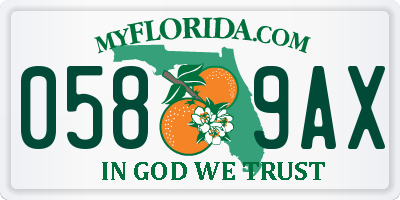 FL license plate 0589AX