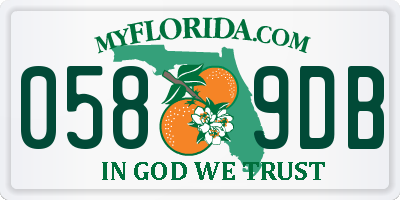 FL license plate 0589DB