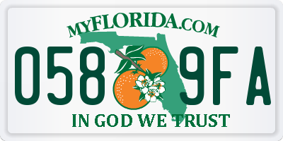 FL license plate 0589FA