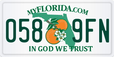 FL license plate 0589FN