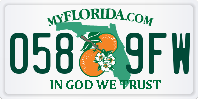 FL license plate 0589FW