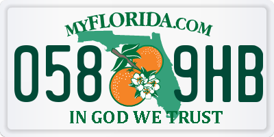 FL license plate 0589HB