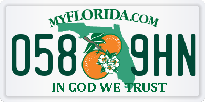 FL license plate 0589HN