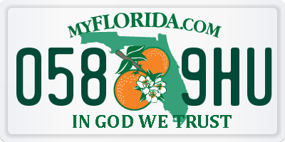 FL license plate 0589HU