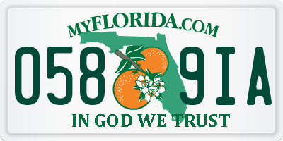 FL license plate 0589IA