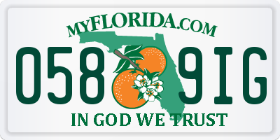 FL license plate 0589IG
