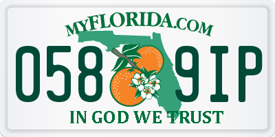 FL license plate 0589IP