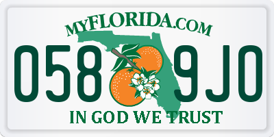 FL license plate 0589JO