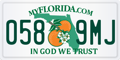 FL license plate 0589MJ
