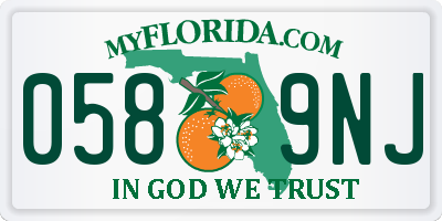 FL license plate 0589NJ