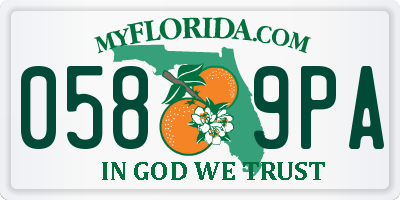 FL license plate 0589PA