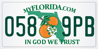 FL license plate 0589PB