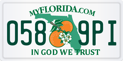 FL license plate 0589PI