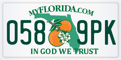 FL license plate 0589PK