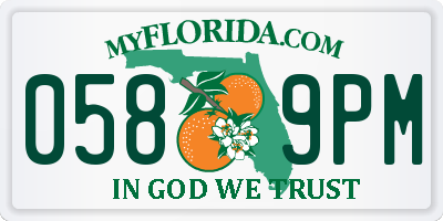FL license plate 0589PM