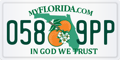 FL license plate 0589PP