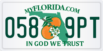 FL license plate 0589PT
