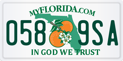 FL license plate 0589SA