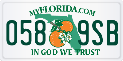 FL license plate 0589SB