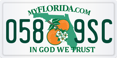 FL license plate 0589SC
