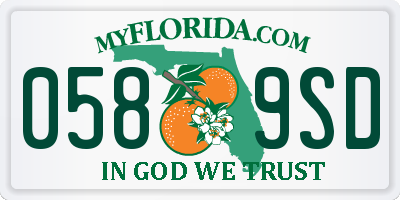 FL license plate 0589SD