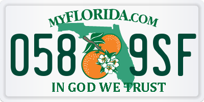 FL license plate 0589SF