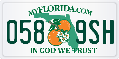 FL license plate 0589SH